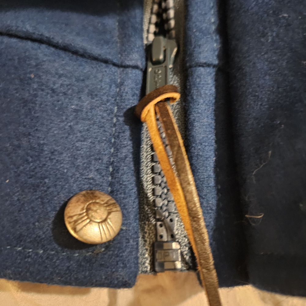 Pendleton Navy And Beige Patterned Zip-Up Wool Ja… - image 8